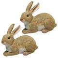Design Toscano Bashful, the Bunny, Lying Down Garden Rabbit Statue: Set of Two QM9200861